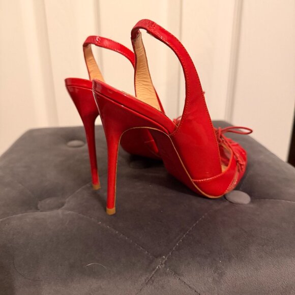 Christian Louboutin Red Patent Leather Corsetica 100 - Picture 3 of 5